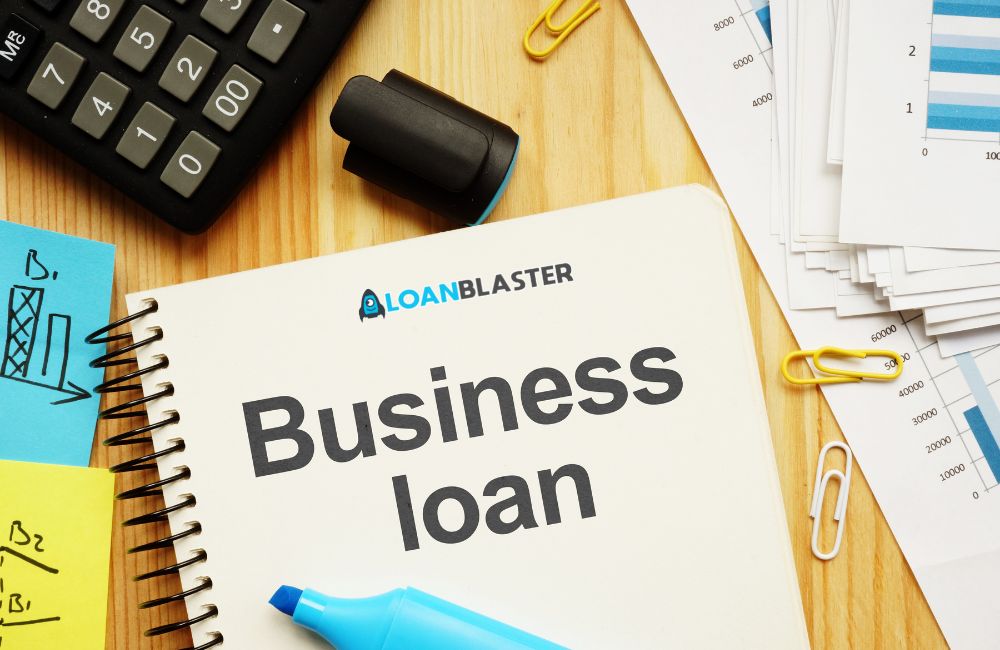 writing note showing the text 'business loan'